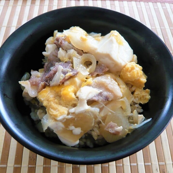 豚玉豆腐丼